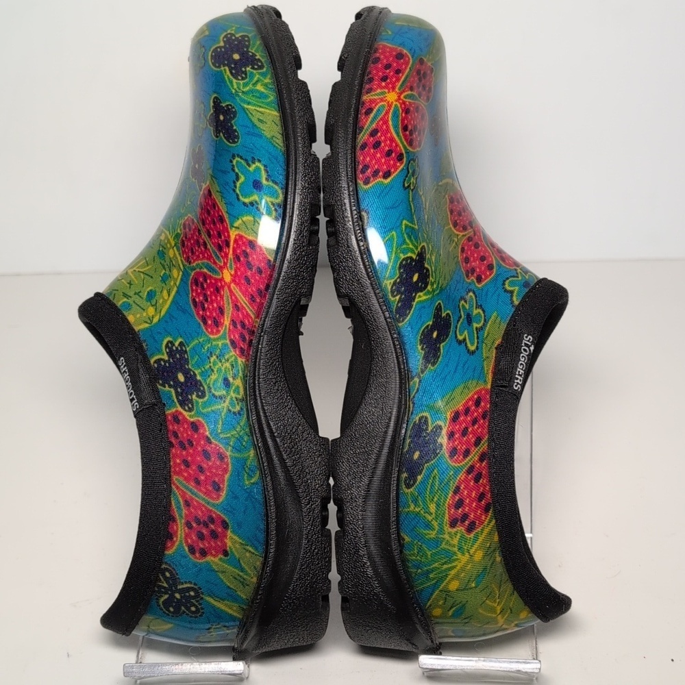 SLOGGERS midsummer blue floral waterproof Garden shoes women's size 7 - Picture 11 of 15